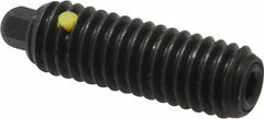 Vlier - 3/8-16, 1-1/8" Thread Length, 3/16" Plunger Projection, Steel Threaded Spring Plunger - 3/16 (Hex)" Max Plunger Diam, 1-1/8" Plunger Length, 2.8 Lb Init End Force, 7.2 Lb Final End Force, 3/16" Hex - Industrial Tool & Supply