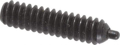Vlier - 6-32, 17/32" Thread Length, 1/16" Plunger Projection, Steel Threaded Spring Plunger - 0.044 - 0.045" Max Plunger Diam, 17/32" Plunger Length, 0.5 Lb Init End Force, 1.5 Lb Final End Force, 0.063" Hex - Industrial Tool & Supply