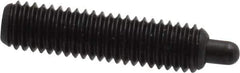Vlier - 10-32, 3/4" Thread Length, 1/8" Plunger Projection, Steel Threaded Spring Plunger - 0.091 - 0.092" Max Plunger Diam, 3/4" Plunger Length, 2.9 Lb Init End Force, 11.1 Lb Final End Force, 0.063" Hex - Industrial Tool & Supply