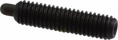 Vlier - 10-32, 3/4" Thread Length, 1/8" Plunger Projection, Steel Threaded Spring Plunger - 0.091 - 0.092" Max Plunger Diam, 3/4" Plunger Length, 2.9 Lb Init End Force, 11.1 Lb Final End Force, 0.063" Hex - Industrial Tool & Supply