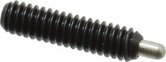 Vlier - 1/4-20, 1" Thread Length, 3/16" Plunger Projection, Steel Threaded Spring Plunger - 0.117 - 0.118" Max Plunger Diam, 1" Plunger Length, 1 Lb Init End Force, 4 Lb Final End Force, 0.079" Hex - Industrial Tool & Supply
