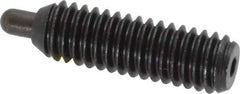 Vlier - 5/16-18, 1" Thread Length, 3/16" Plunger Projection, Steel Threaded Spring Plunger - 0.133 - 0.135" Max Plunger Diam, 1" Plunger Length, 3 Lb Init End Force, 15 Lb Final End Force, 0.093" Hex - Industrial Tool & Supply