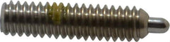 Vlier - 8-32, 5/8" Thread Length, 3/32" Plunger Projection, Stainless Steel Threaded Spring Plunger - 0.069 - 0.07" Max Plunger Diam, 5/8" Plunger Length, 2.7 Lb Init End Force, 7.3 Lb Final End Force, 0.063" Hex - Industrial Tool & Supply