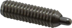 Vlier - 5/16-18, 1" Thread Length, 3/16" Plunger Projection, Stainless Steel Threaded Spring Plunger - 0.133 - 0.135" Max Plunger Diam, 1" Plunger Length, 1.5 Lb Init End Force, 4.5 Lb Final End Force, 0.093" Hex - Industrial Tool & Supply