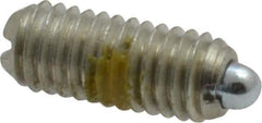 Vlier - 10-32, 0.468" Thread Length, 0.065" Plunger Projection, Steel Threaded Spring Plunger - 0.093" Max Plunger Diam, 0.468" Plunger Length, 0.75 Lb Init End Force, 2.5 Lb Final End Force - Industrial Tool & Supply