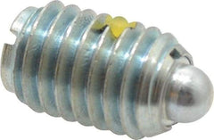 Vlier - 1/2-13, 3/4" Thread Length, 0.151" Plunger Projection, Steel Threaded Spring Plunger - 1/4" Max Plunger Diam, 0.75" Plunger Length, 1.75 Lb Init End Force, 5.5 Lb Final End Force - Industrial Tool & Supply