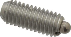 Vlier - 10-32, 0.468" Thread Length, 0.065" Plunger Projection, Stainless Steel Threaded Spring Plunger - 0.093" Max Plunger Diam, 0.468" Plunger Length, 0.75 Lb Init End Force, 2.5 Lb Final End Force - Industrial Tool & Supply