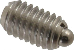Vlier - 3/8-16, 5/8" Thread Length, 0.11" Plunger Projection, Stainless Steel Threaded Spring Plunger - 0.186" Max Plunger Diam, 0.625" Plunger Length, 4.5 Lb Init End Force, 18.5 Lb Final End Force - Industrial Tool & Supply