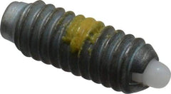 Vlier - 8-32, 7/16" Thread Length, 0.052" Plunger Projection, Steel Threaded Spring Plunger - 0.07" Max Plunger Diam, 0.437" Plunger Length, 1.5 Lb Init End Force, 4.75 Lb Final End Force - Industrial Tool & Supply