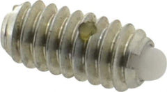 Vlier - 1/4-20, 17/32" Thread Length, 0.078" Plunger Projection, Steel Threaded Spring Plunger - 0.119" Max Plunger Diam, 0.531" Plunger Length, 3 Lb Init End Force, 10.5 Lb Final End Force - Industrial Tool & Supply
