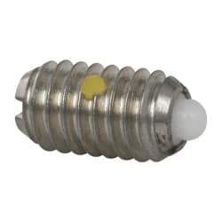 Vlier - 5/16-18, 9/16" Thread Length, 1/12" Plunger Projection, Steel Threaded Spring Plunger - 0.135" Max Plunger Diam, 0.562" Plunger Length, 3.75 Lb Init End Force, 15.5 Lb Final End Force - Industrial Tool & Supply