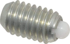 Vlier - 3/8-16, 5/8" Thread Length, 0.11" Plunger Projection, Steel Threaded Spring Plunger - 0.186" Max Plunger Diam, 0.625" Plunger Length, 1.5 Lb Init End Force, 5 Lb Final End Force - Industrial Tool & Supply