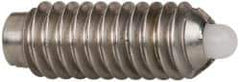 Vlier - 8-32, 7/16" Thread Length, 0.052" Plunger Projection, Stainless Steel Threaded Spring Plunger - 0.07" Max Plunger Diam, 0.437" Plunger Length, 1.5 Lb Init End Force, 4.75 Lb Final End Force - Industrial Tool & Supply
