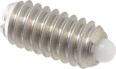 Vlier - 1/4-20, 17/32" Thread Length, 0.078" Plunger Projection, Stainless Steel Threaded Spring Plunger - 0.119" Max Plunger Diam, 0.531" Plunger Length, 3 Lb Init End Force, 10.5 Lb Final End Force - Industrial Tool & Supply