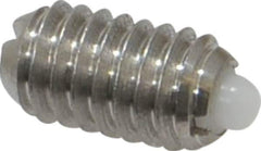 Vlier - 5/16-18, 9/16" Thread Length, 1/12" Plunger Projection, Stainless Steel Threaded Spring Plunger - 0.135" Max Plunger Diam, 0.562" Plunger Length, 3.75 Lb Init End Force, 15.5 Lb Final End Force - Industrial Tool & Supply