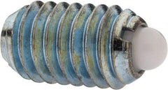 Vlier - 3/8-16, 5/8" Thread Length, 0.11" Plunger Projection, Stainless Steel Threaded Spring Plunger - 0.186" Max Plunger Diam, 0.625" Plunger Length, 4.5 Lb Init End Force, 18.5 Lb Final End Force - Industrial Tool & Supply