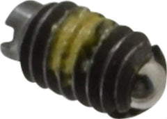Vlier - 4-48, 0.062" Ball Diam, 0.187" Body Length, 0.02" Max Ball Reach, Threaded Ball Plunger - Steel Body, Steel Ball, 0.13 Lb Initial End Force, 0.5 Lb Final End Force, Locking Element - Industrial Tool & Supply