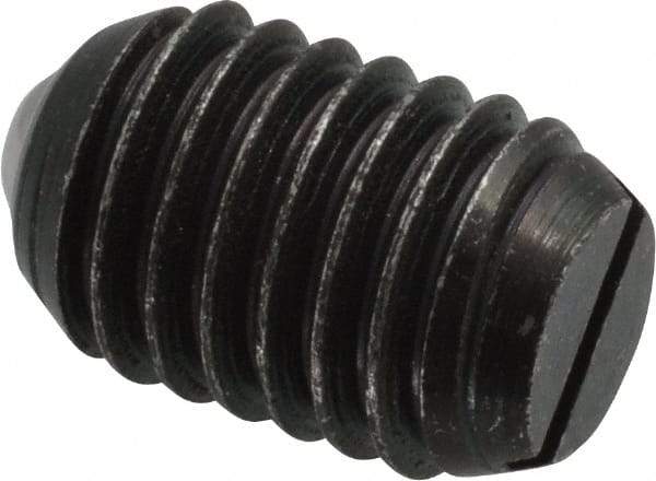 Vlier - 1/2-13, 0.281" Ball Diam, 0.75" Body Length, 0.072" Max Ball Reach, Threaded Ball Plunger - Steel Body, Steel Ball, 6 Lb Initial End Force, 12 Lb Final End Force, Locking Element - Industrial Tool & Supply