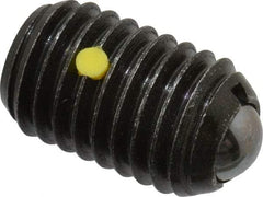 Vlier - 5/8-11, 0.375" Ball Diam, 0.984" Body Length, 0.096" Max Ball Reach, Threaded Ball Plunger - Steel Body, Steel Ball, 9 Lb Initial End Force, 18 Lb Final End Force, Locking Element - Industrial Tool & Supply