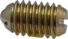 Vlier - 3/8-16, 0.188" Ball Diam, 0.625" Body Length, 0.048" Max Ball Reach, Threaded Ball Plunger - Steel Body, Steel Ball, 6 Lb Initial End Force, 21 Lb Final End Force, Locking Element - Industrial Tool & Supply