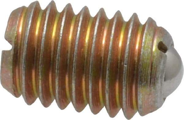 Vlier - 1/2-13, 0.281" Ball Diam, 0.75" Body Length, 0.072" Max Ball Reach, Threaded Ball Plunger - Steel Body, Steel Ball, 6 Lb Initial End Force, 30 Lb Final End Force - Industrial Tool & Supply
