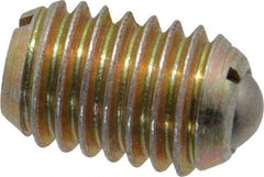 Vlier - 1/2-13, 0.281" Ball Diam, 0.75" Body Length, 0.072" Max Ball Reach, Threaded Ball Plunger - Steel Body, Steel Ball, 6 Lb Initial End Force, 30 Lb Final End Force, Locking Element - Industrial Tool & Supply
