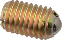 Vlier - 5/8-11, 0.375" Ball Diam, 0.984" Body Length, 0.096" Max Ball Reach, Threaded Ball Plunger - Steel Body, Steel Ball, 7 Lb Initial End Force, 50 Lb Final End Force - Industrial Tool & Supply