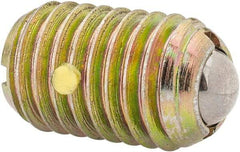 Vlier - 5/8-11, 0.375" Ball Diam, 0.984" Body Length, 0.096" Max Ball Reach, Threaded Ball Plunger - Steel Body, Steel Ball, 7 Lb Initial End Force, 50 Lb Final End Force, Locking Element - Industrial Tool & Supply