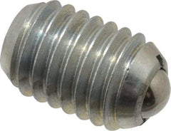 Vlier - 1/2-13, 0.281" Ball Diam, 0.75" Body Length, 0.072" Max Ball Reach, Threaded Ball Plunger - Steel Body, Steel Ball, 3 Lb Initial End Force, 6 Lb Final End Force - Industrial Tool & Supply