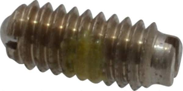 Vlier - 6-40, 0.078" Ball Diam, 0.312" Body Length, 0.023" Max Ball Reach, Threaded Ball Plunger - Stainless Steel Body, Stainless Steel Ball, 0.5 Lb Initial End Force, 1 Lb Final End Force, Locking Element - Industrial Tool & Supply