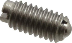 Vlier - 8-36, 0.094" Ball Diam, 0.344" Body Length, 0.025" Max Ball Reach, Threaded Ball Plunger - Stainless Steel Body, Stainless Steel Ball, 0.5 Lb Initial End Force, 1.25 Lb Final End Force - Industrial Tool & Supply