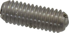 Vlier - 10-32, 0.094" Ball Diam, 0.513" Body Length, 0.025" Max Ball Reach, Threaded Ball Plunger - Stainless Steel Body, Stainless Steel Ball, 1.5 Lb Initial End Force, 3 Lb Final End Force, Locking Element - Industrial Tool & Supply
