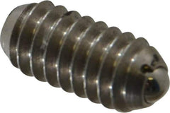 Vlier - 1/4-20, 0.125" Ball Diam, 0.531" Body Length, 0.035" Max Ball Reach, Threaded Ball Plunger - Stainless Steel Body, Stainless Steel Ball, 3 Lb Initial End Force, 7 Lb Final End Force, Locking Element - Industrial Tool & Supply