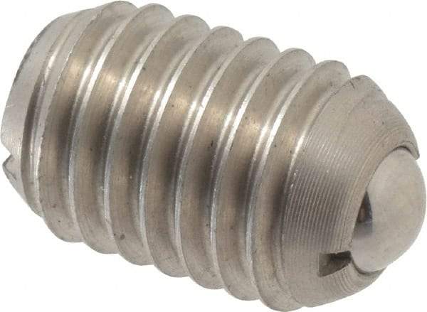 Vlier - 1/2-13, 0.281" Ball Diam, 0.75" Body Length, 0.072" Max Ball Reach, Threaded Ball Plunger - Stainless Steel Body, Stainless Steel Ball, 6 Lb Initial End Force, 12 Lb Final End Force - Industrial Tool & Supply