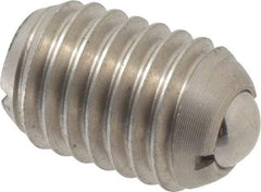 Vlier - 1/2-13, 0.281" Ball Diam, 0.75" Body Length, 0.072" Max Ball Reach, Threaded Ball Plunger - Stainless Steel Body, Stainless Steel Ball, 6 Lb Initial End Force, 12 Lb Final End Force - Industrial Tool & Supply