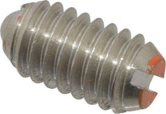 Vlier - 5/16-18, 0.156" Ball Diam, 0.578" Body Length, 0.04" Max Ball Reach, Threaded Ball Plunger - Stainless Steel Body, Stainless Steel Ball, 6 Lb Initial End Force, 17 Lb Final End Force - Industrial Tool & Supply