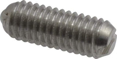 Vlier - 10-32, 0.094" Ball Diam, 0.513" Body Length, 0.025" Max Ball Reach, Threaded Ball Plunger - Stainless Steel Body, Stainless Steel Ball, 0.5 Lb Initial End Force, 1.5 Lb Final End Force - Industrial Tool & Supply