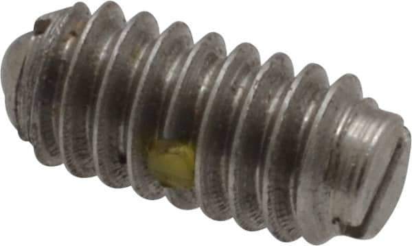 Vlier - 1/4-20, 0.125" Ball Diam, 0.531" Body Length, 0.035" Max Ball Reach, Threaded Ball Plunger - Stainless Steel Body, Stainless Steel Ball, 2 Lb Initial End Force, 4 Lb Final End Force, Locking Element - Industrial Tool & Supply