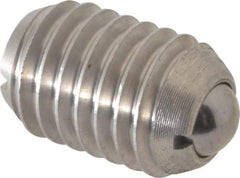 Vlier - 1/2-13, 0.281" Ball Diam, 0.75" Body Length, 0.072" Max Ball Reach, Threaded Ball Plunger - Stainless Steel Body, Stainless Steel Ball, 3 Lb Initial End Force, 6 Lb Final End Force - Industrial Tool & Supply