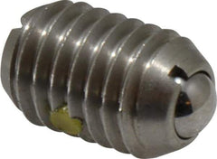 Vlier - 1/2-13, 0.281" Ball Diam, 0.75" Body Length, 0.072" Max Ball Reach, Threaded Ball Plunger - Stainless Steel Body, Stainless Steel Ball, 3 Lb Initial End Force, 6 Lb Final End Force, Locking Element - Industrial Tool & Supply