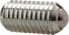 Vlier - M12x1.75, 8mm Ball Diam, 22mm Body Length, 2.5mm Max Ball Reach, Threaded Ball Plunger - Steel Body, Steel Ball, 2.25 Lb Initial End Force, 4.5 Lb Final End Force - Industrial Tool & Supply