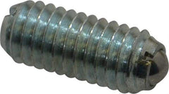 Vlier - M6x1.0, 3.5mm Ball Diam, 14mm Body Length, 1mm Max Ball Reach, Threaded Ball Plunger - Steel Body, Steel Ball, 0.45 Lb Initial End Force, 1.35 Lb Final End Force - Industrial Tool & Supply