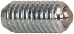 Vlier - M8x1.25, 5mm Ball Diam, 16mm Body Length, 1.5mm Max Ball Reach, Threaded Ball Plunger - Steel Body, Steel Ball, 1.12 Lb Initial End Force, 2.25 Lb Final End Force - Industrial Tool & Supply