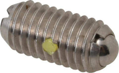 Vlier - M8x1.25, 5mm Ball Diam, 16mm Body Length, 1.5mm Max Ball Reach, Threaded Ball Plunger - Stainless Steel Body, Stainless Steel Ball, 3.37 Lb Initial End Force, 6.75 Lb Final End Force, Locking Element - Industrial Tool & Supply