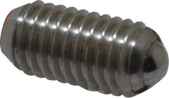 Vlier - M8x1.25, 5mm Ball Diam, 16mm Body Length, 1.5mm Max Ball Reach, Threaded Ball Plunger - Stainless Steel Body, Stainless Steel Ball, 9 Lb Initial End Force, 13.49 Lb Final End Force - Industrial Tool & Supply