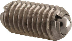 Vlier - M8x1.25, 5mm Ball Diam, 16mm Body Length, 1.5mm Max Ball Reach, Threaded Ball Plunger - Stainless Steel Body, Stainless Steel Ball, 9 Lb Initial End Force, 13.49 Lb Final End Force, Locking Element - Industrial Tool & Supply