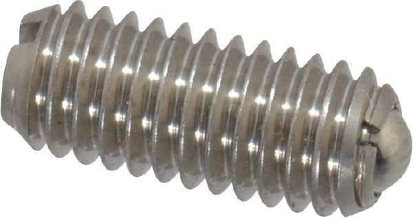 Vlier - M6x1.0, 3.5mm Ball Diam, 14mm Body Length, 1mm Max Ball Reach, Threaded Ball Plunger - Stainless Steel Body, Stainless Steel Ball, 0.45 Lb Initial End Force, 1.35 Lb Final End Force - Industrial Tool & Supply