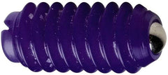 Vlier - 3/8-16, 0.187" Ball Diam, 0.625" Body Length, 0.053" Max Ball Reach, Threaded Ball Plunger - Delrin Body, Stainless Steel Ball, 5 Lb Initial End Force, 10 Lb Final End Force - Industrial Tool & Supply