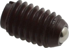 Vlier - 3/8-16, 0.187" Ball Diam, 0.625" Body Length, 0.053" Max Ball Reach, Threaded Ball Plunger - Delrin Body, Stainless Steel Ball, 2.5 Lb Initial End Force, 5 Lb Final End Force - Industrial Tool & Supply