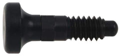 Vlier - 1/4-20, 0.16" Max Plunger Diam, 0.12 Lb Init to 0.36 Lb Final End Force, Knob Handle Plunger - Delrin Knob, 0.63" Body Length, 1/2" Length Under Head/Shoulder, 0.13" Plunger Projection - Industrial Tool & Supply